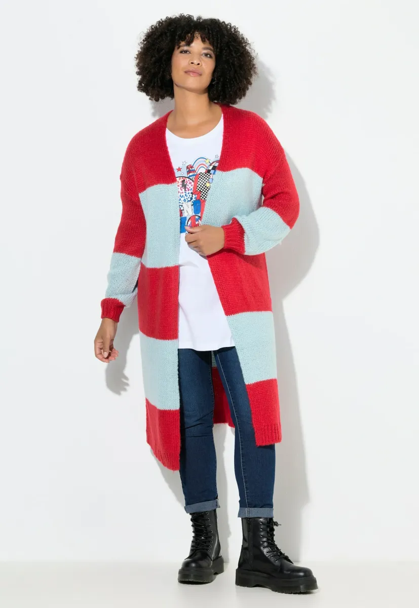 STRAIGHT FIT BLOCKSTREIFEN - Strickjacke - neon red