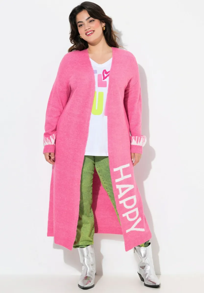 STRAIGHT FIT HAPPY-STATEMENTS - Strickjacke - hibiscus pink