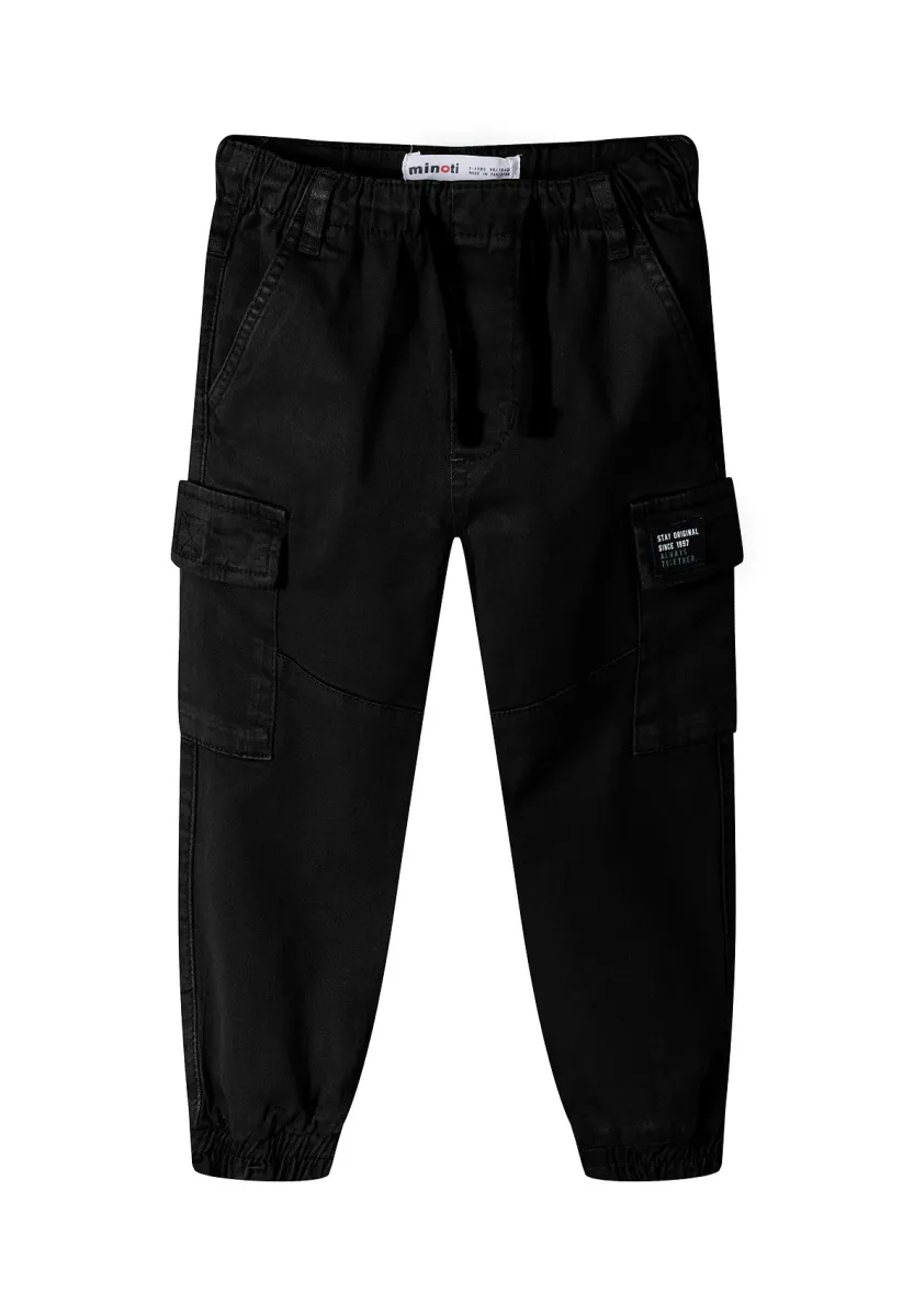 STRAIGHT LEG AND ELASTIC WAIST - Cargohose - black
