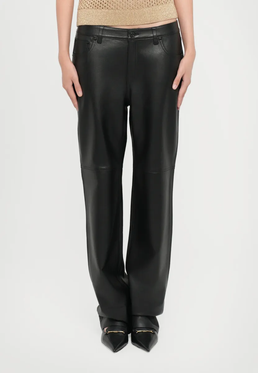 STRAIGHT LEG PANT - Lederhose - black