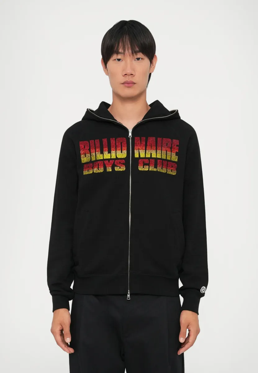 STRAIGHT LOGO GRADIENT DIAMONTE POPOVER HOOD - Sweatjacke - black
