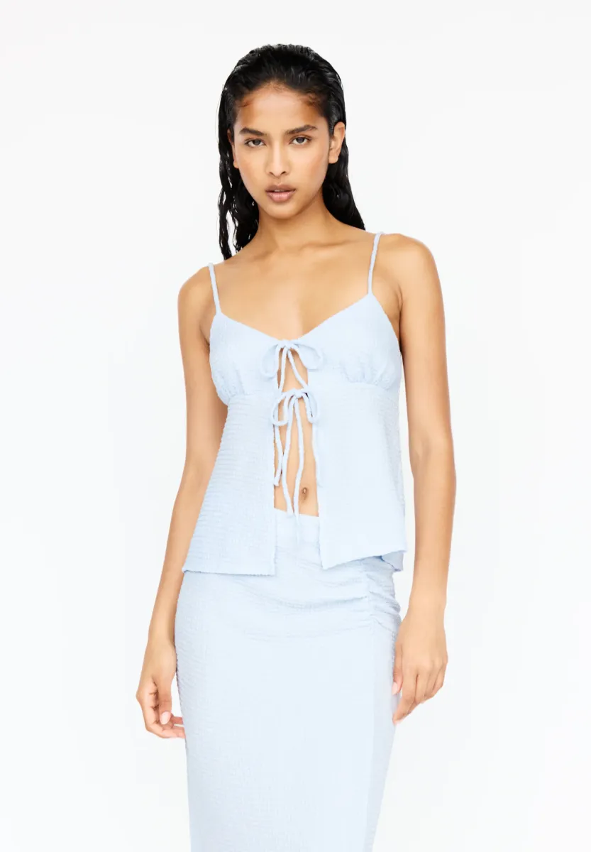 STRAPPY WITH BOWS - Top - light blue