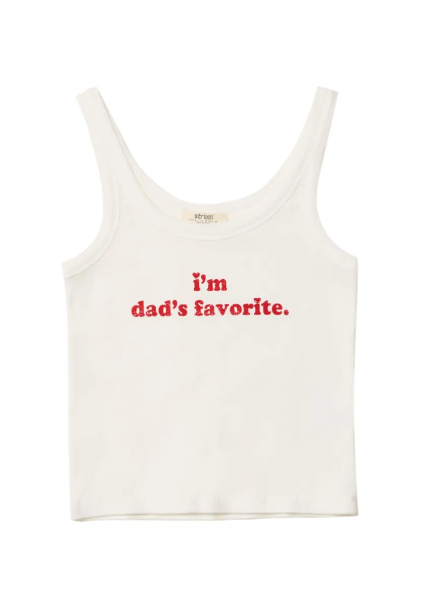 STRAPPY WITH SLOGAN  - Top - beige