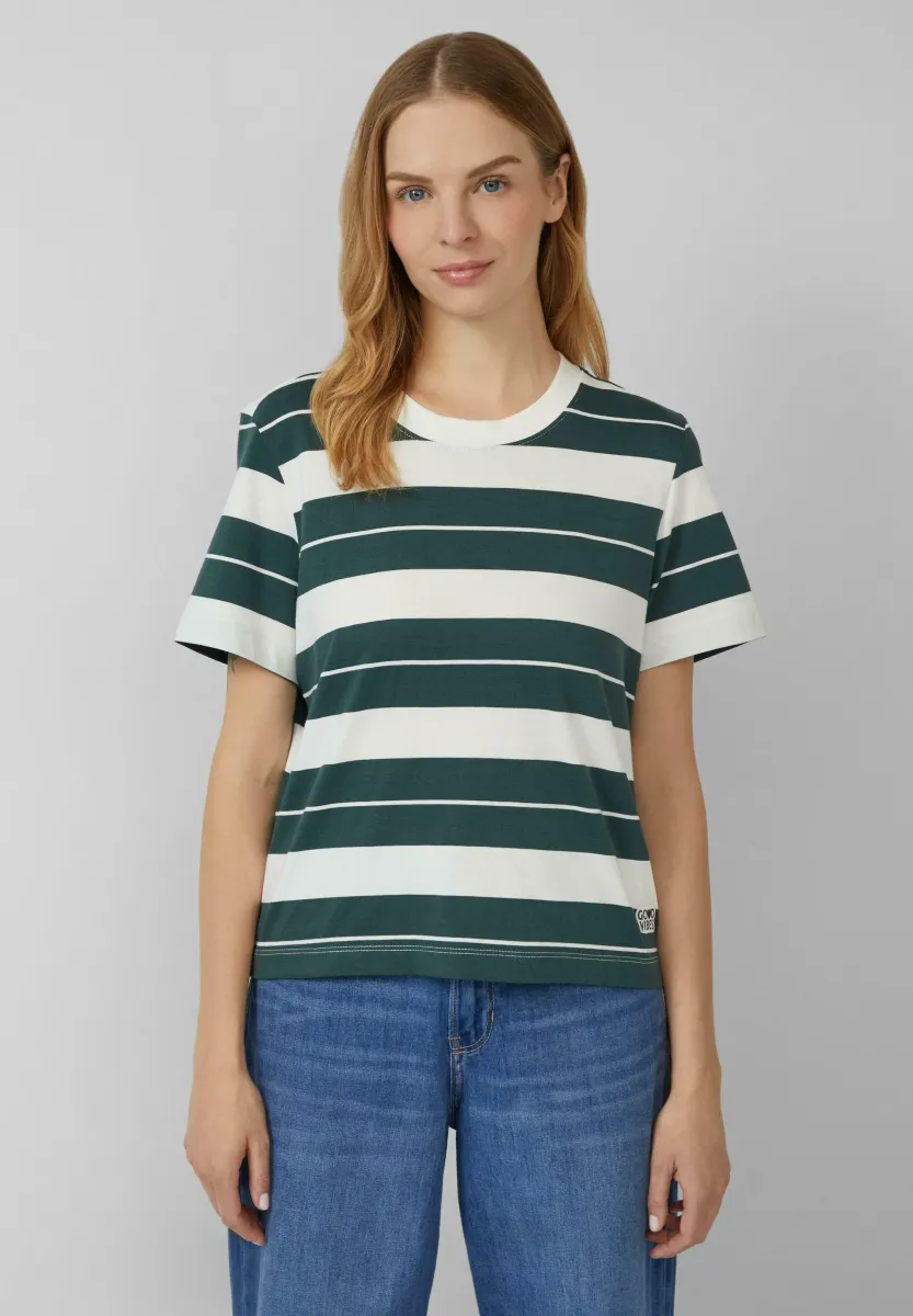 STREIFEN-MIT PATCH - T-Shirt print - petrol