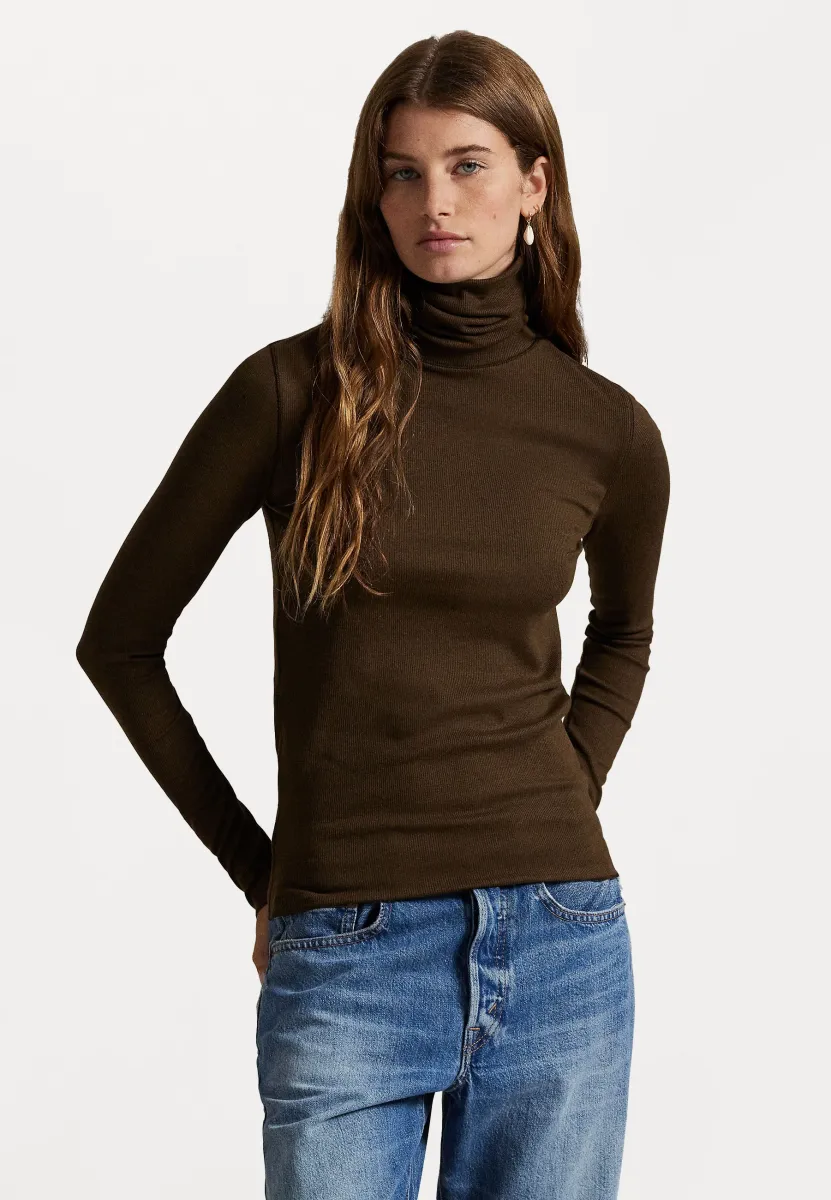 STRETCH BLEND TURTLENECK - Strickpullover - dark brown