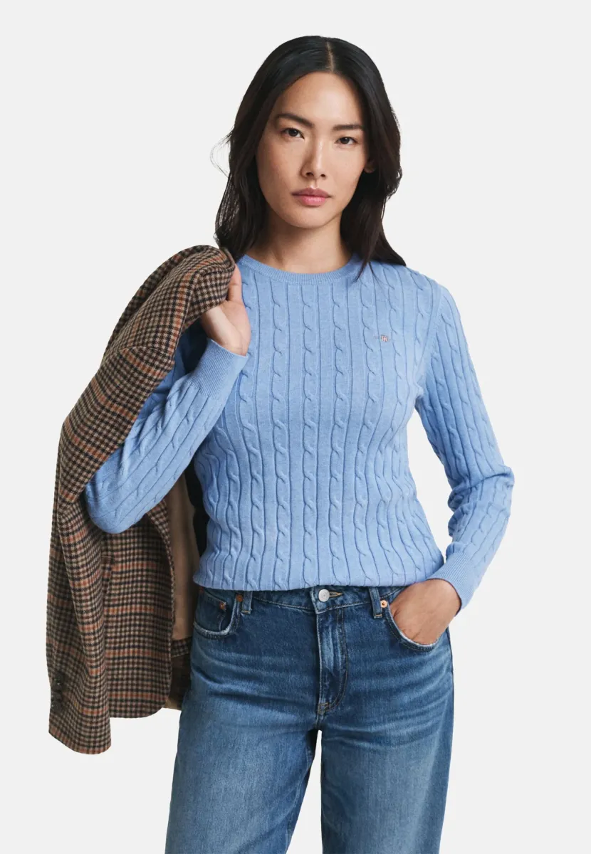 STRETCH C NECK - Strickpullover - clear sky