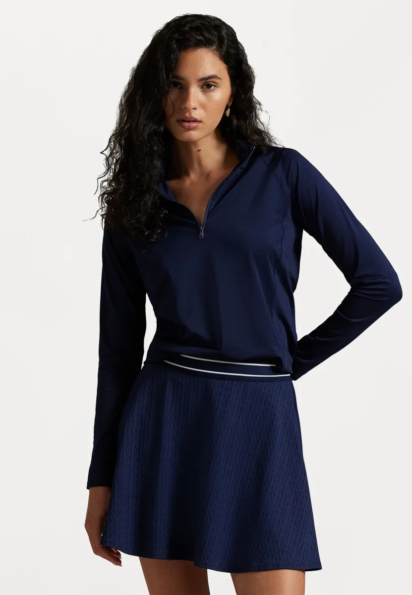 STRETCH-JERSEY QUARTER-ZIP - Langarmshirt - refined navy