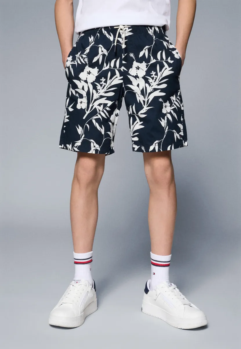 STRETCH PRINTED - Shorts - dark night navy
