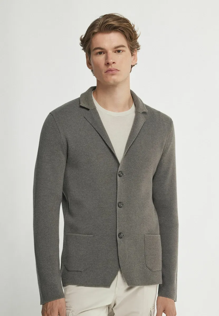 Strickjacke - army dark mel