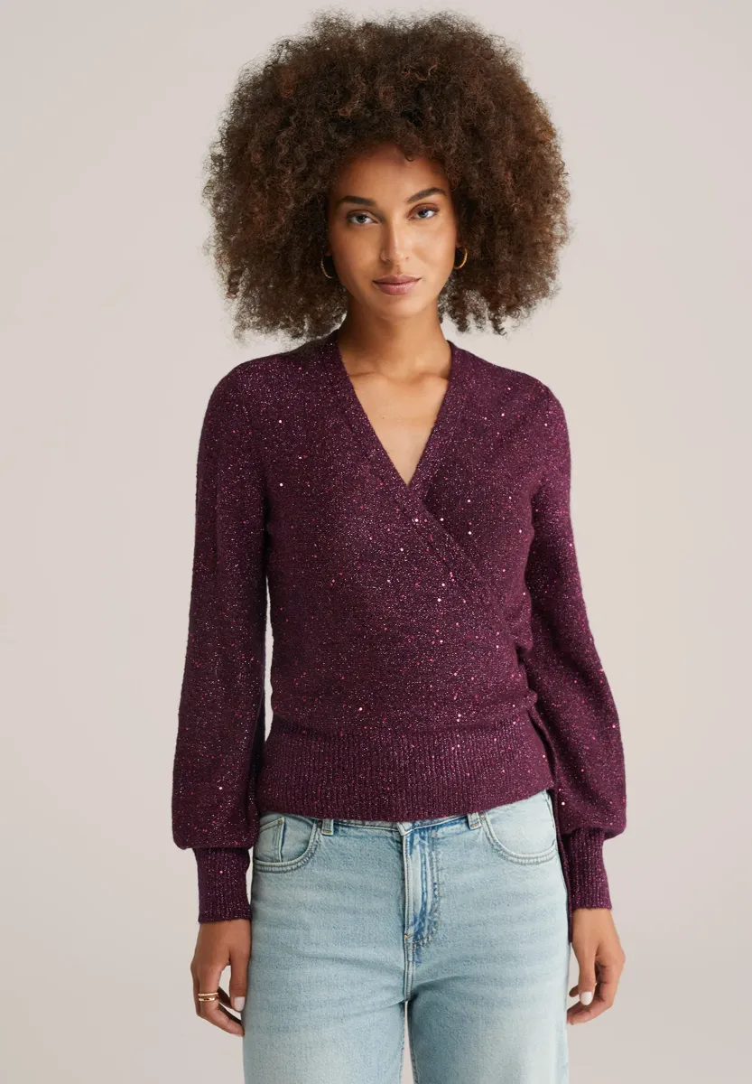 Strickjacke - aubergine