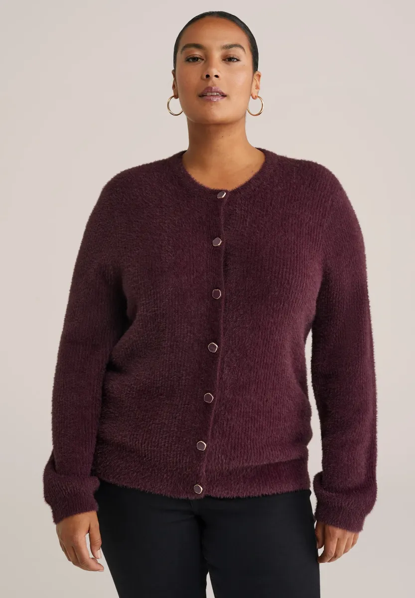 Strickjacke - aubergine