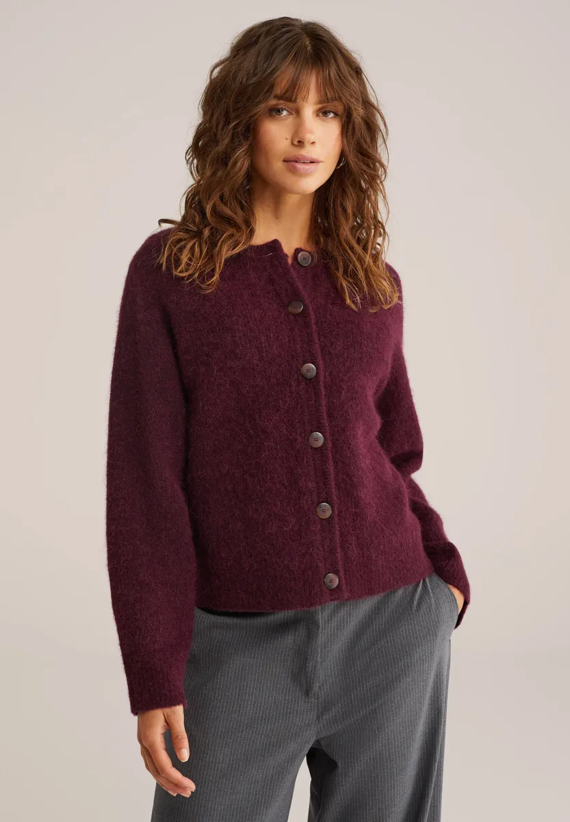 Strickjacke - aubergine