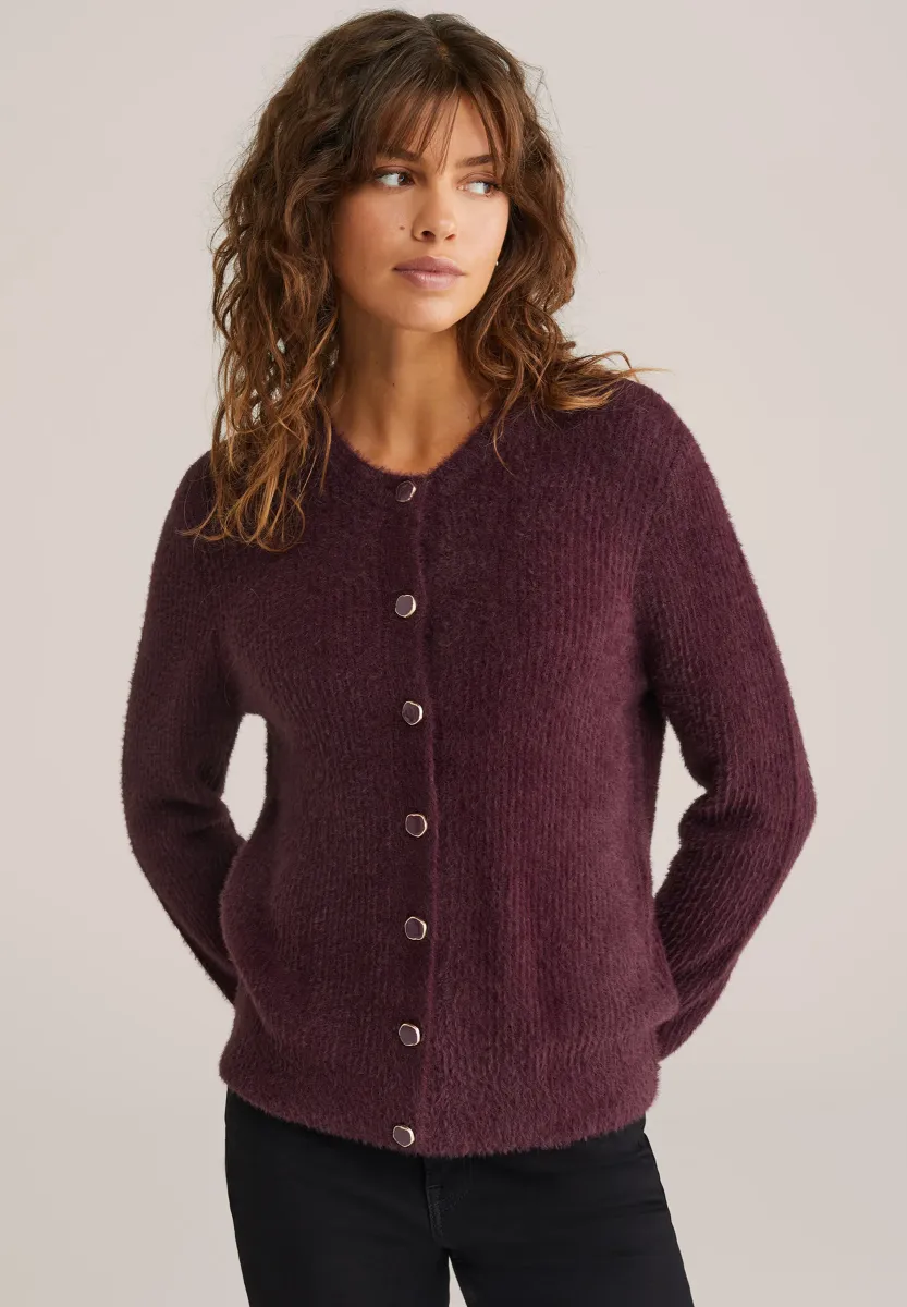 Strickjacke - aubergine