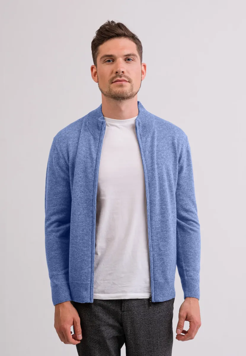 Strickjacke - azurblau