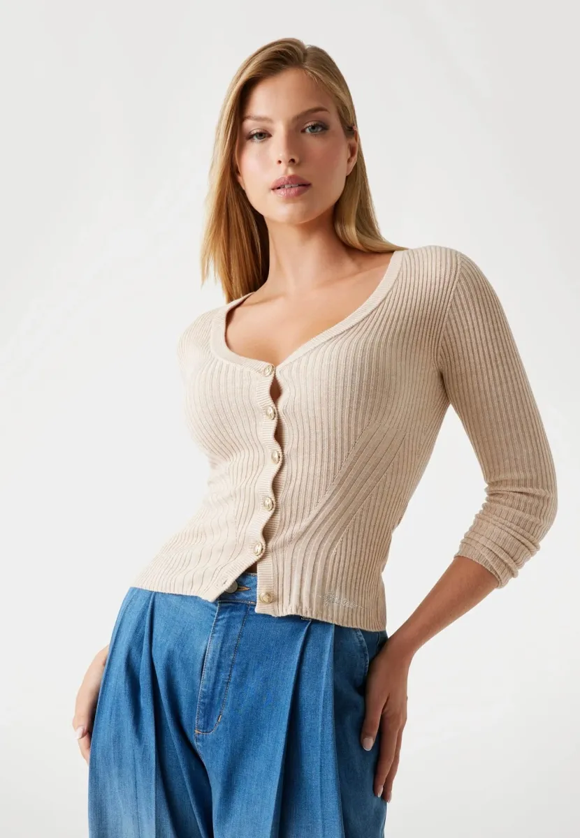 Strickjacke - beige