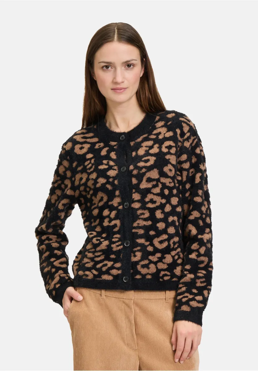 Strickjacke - black camel