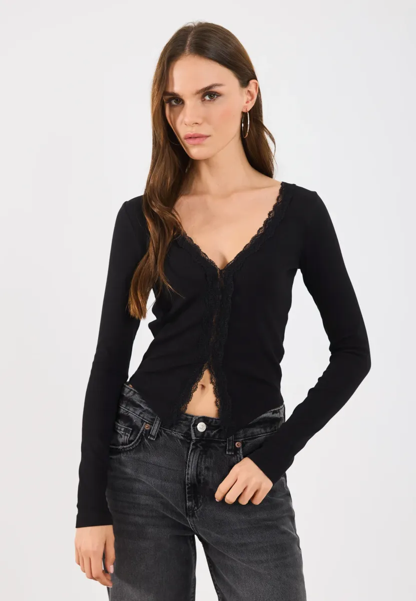 Strickjacke - black