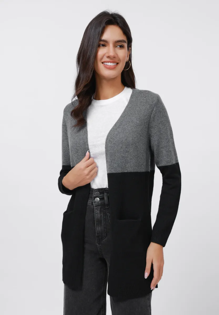 Strickjacke - black/grey