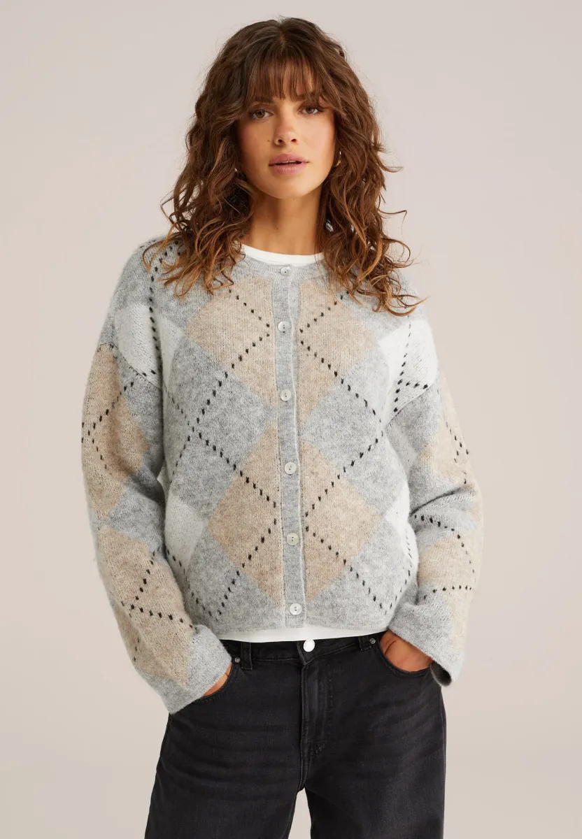 Strickjacke - blended light grey