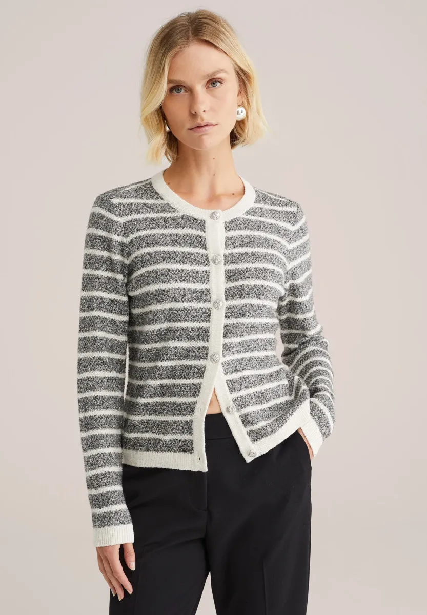Strickjacke - blended light grey