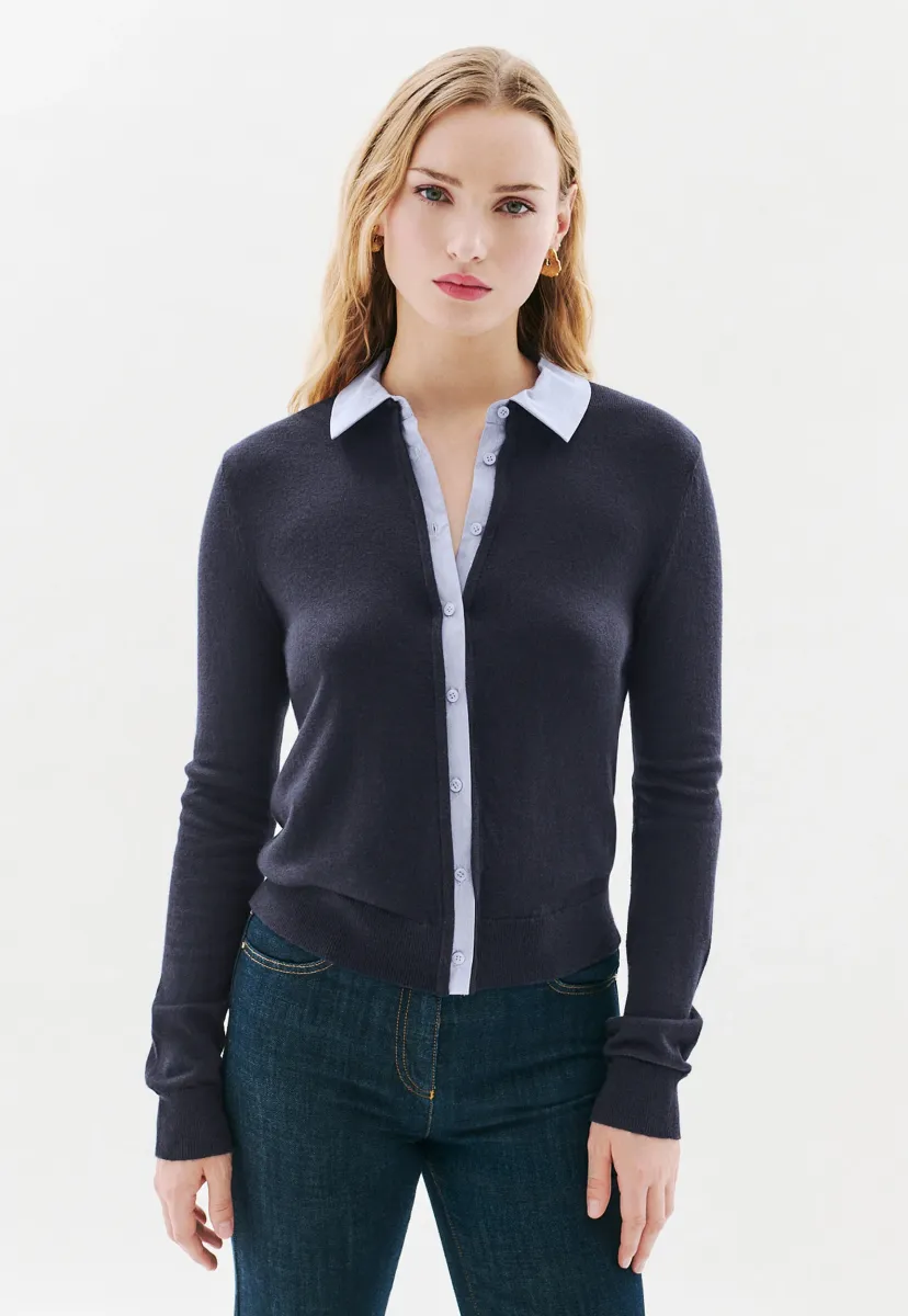Strickjacke - bleu marine