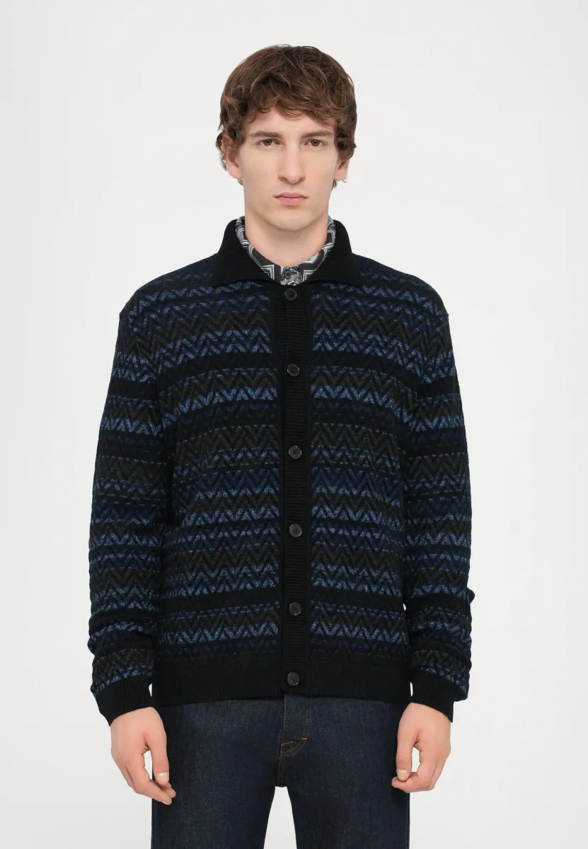 Strickjacke - blue/black