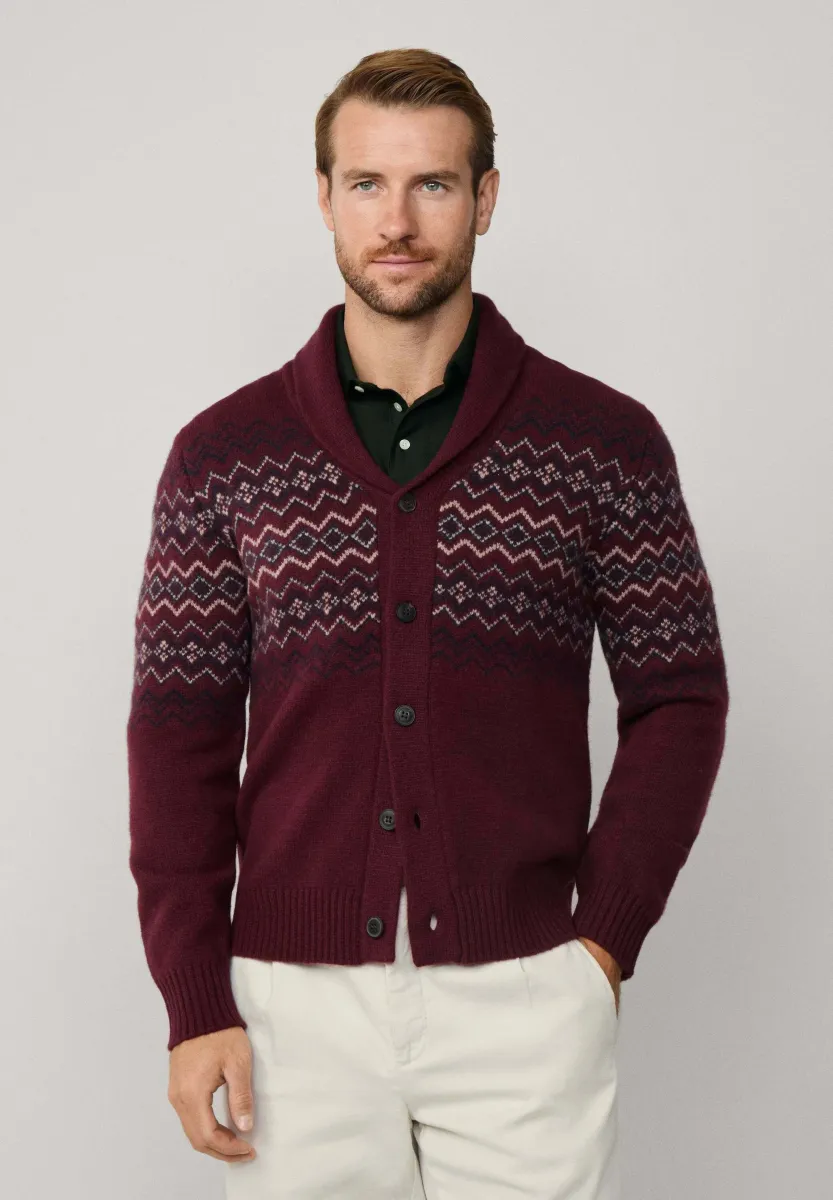 Strickjacke - burgundy red