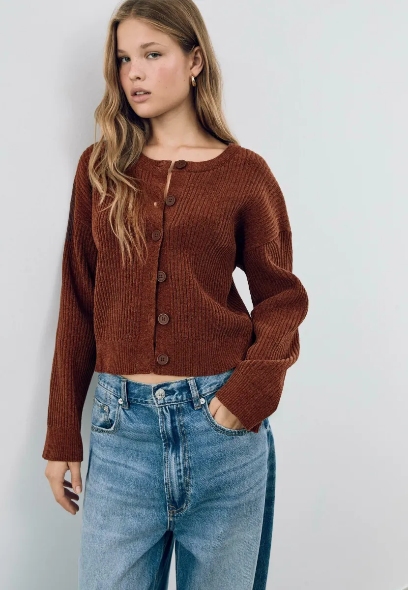 Strickjacke - camel