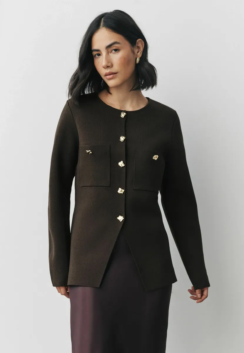 Strickjacke - chocolate brown