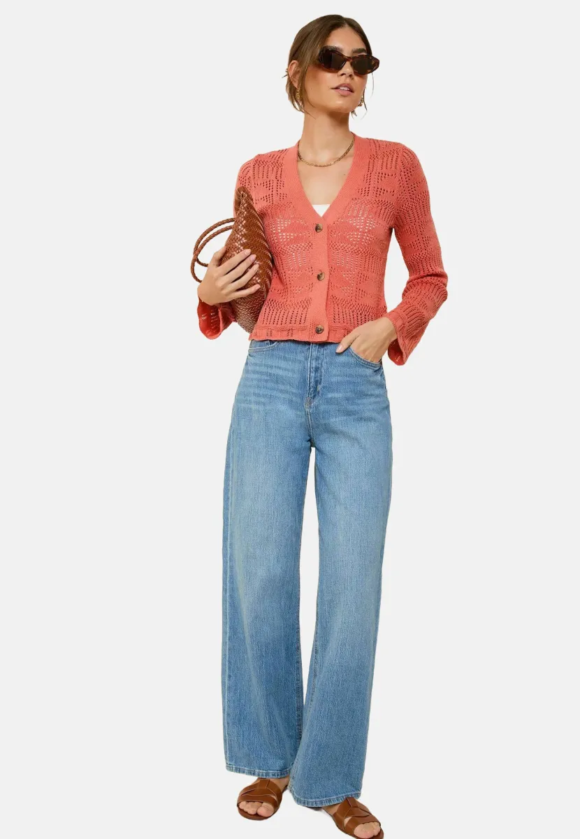 Strickjacke - coral