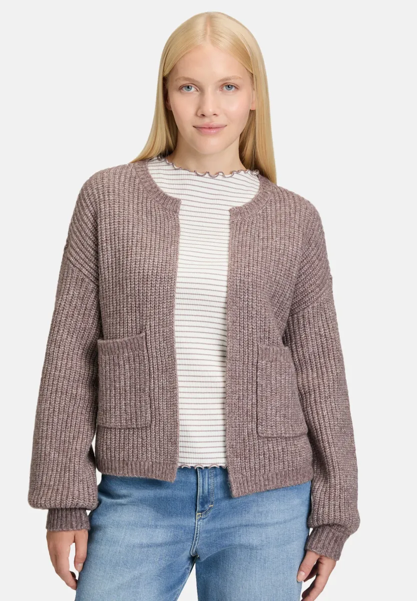 Strickjacke - dark aubergine