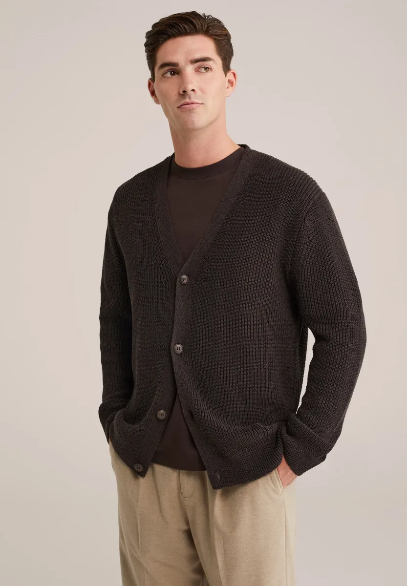 Strickjacke - dark brown