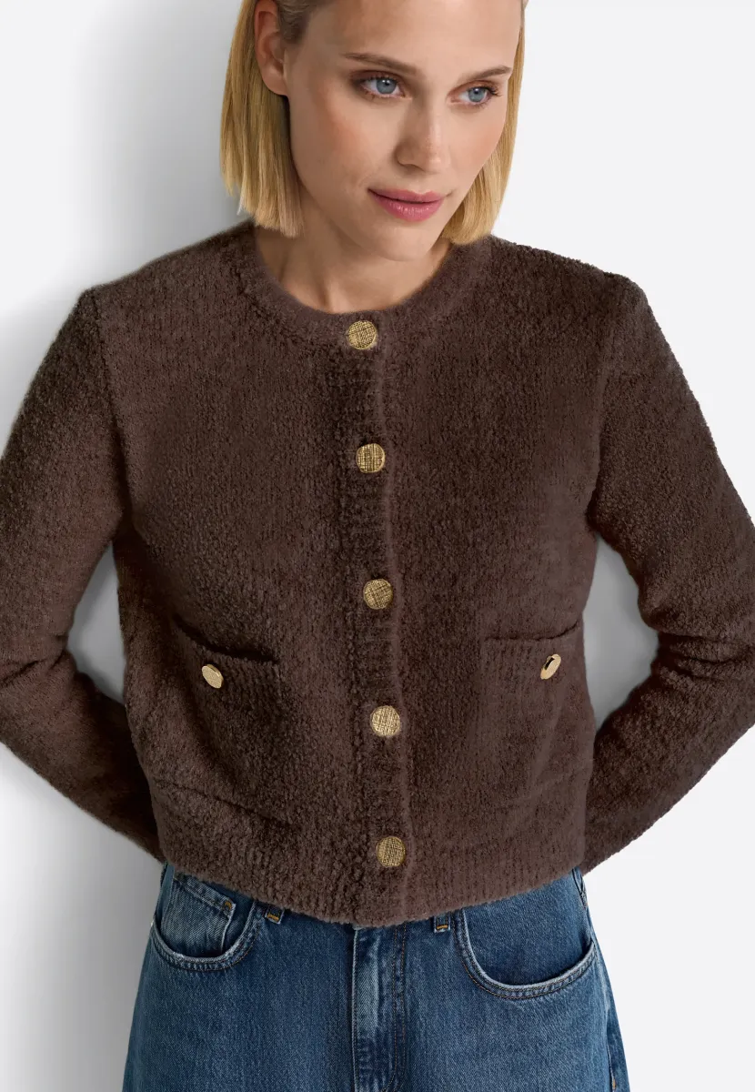 Strickjacke - dark chocolate