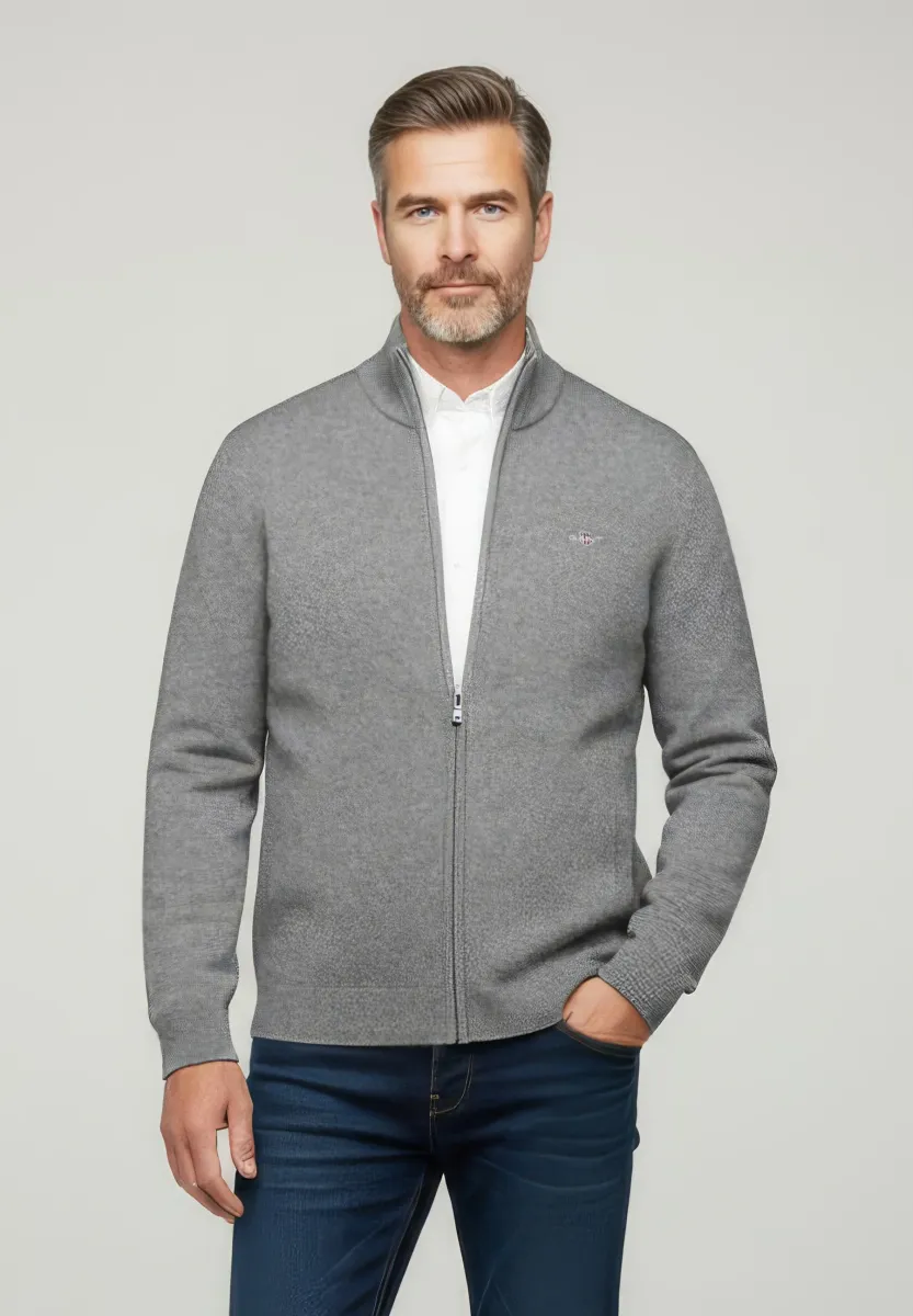 Strickjacke - dark grey melange