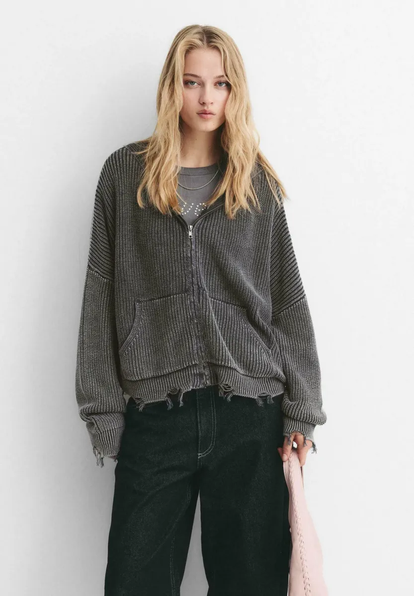 Strickjacke - dark grey