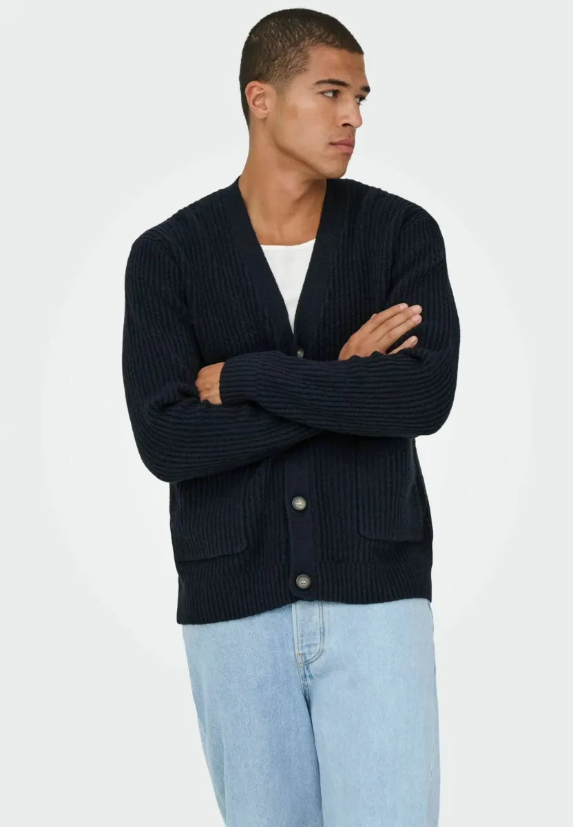Strickjacke - dark sapphire