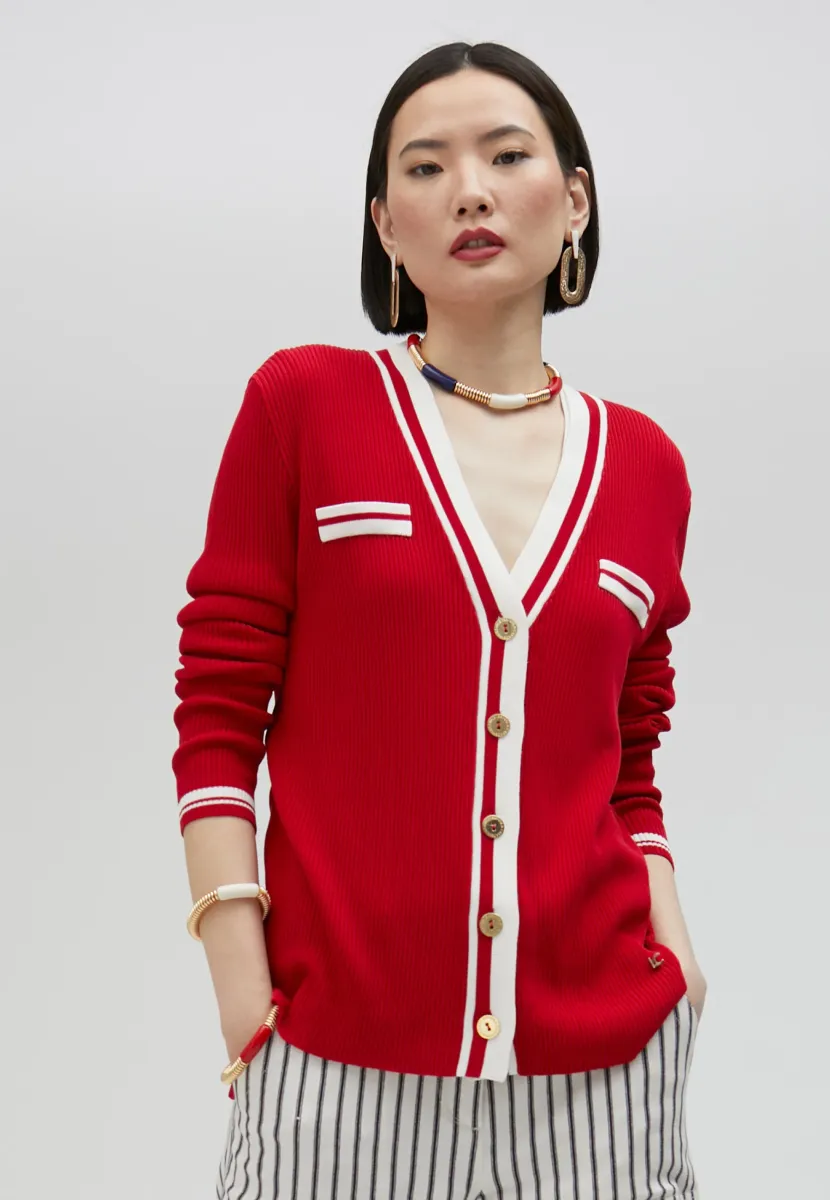 Strickjacke - deep red