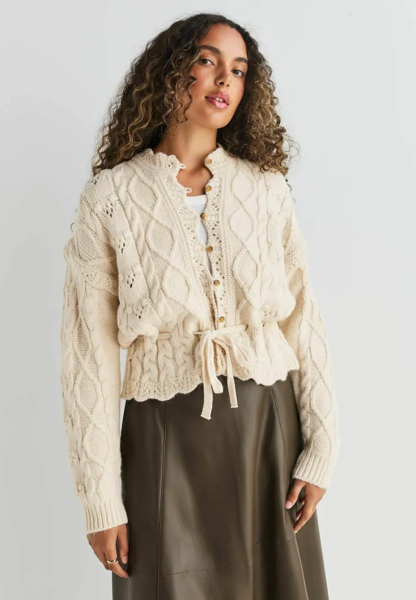 Strickjacke - ecru