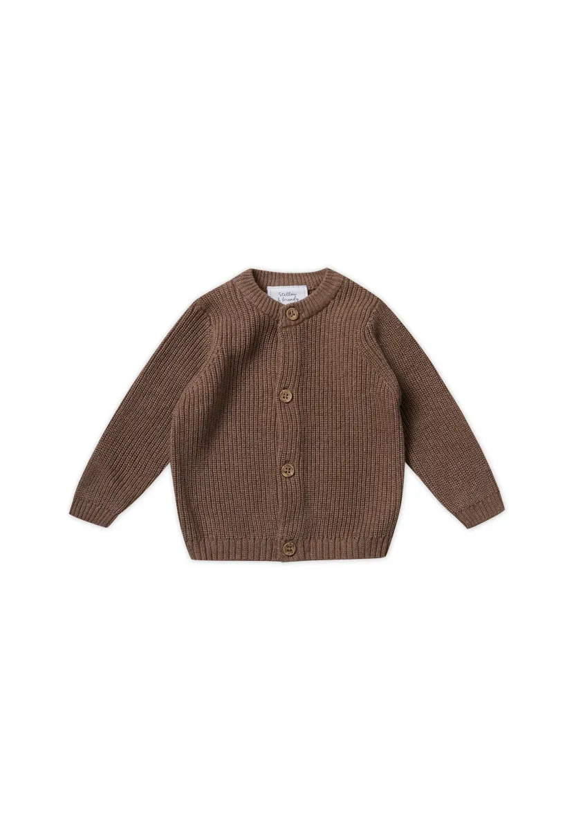 STRICKJACKE FEIN - Strickjacke - nougat melange