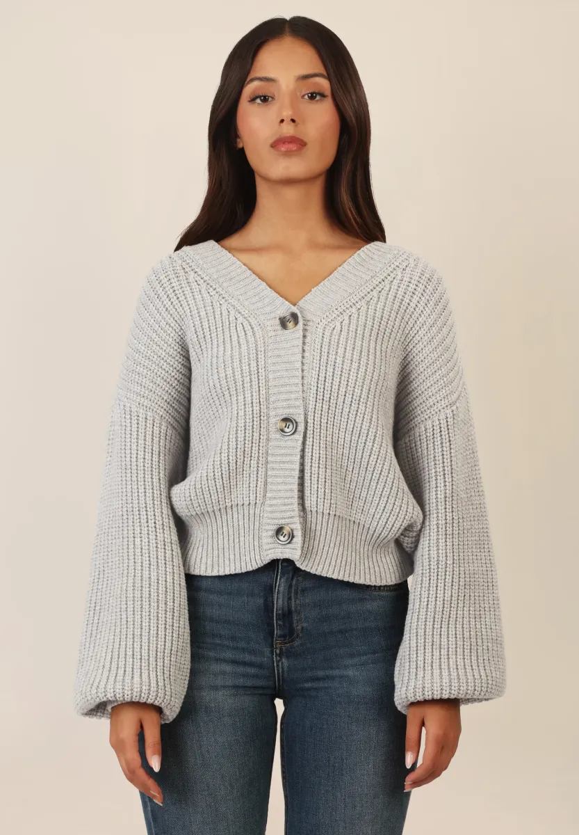 Strickjacke - graumeliert
