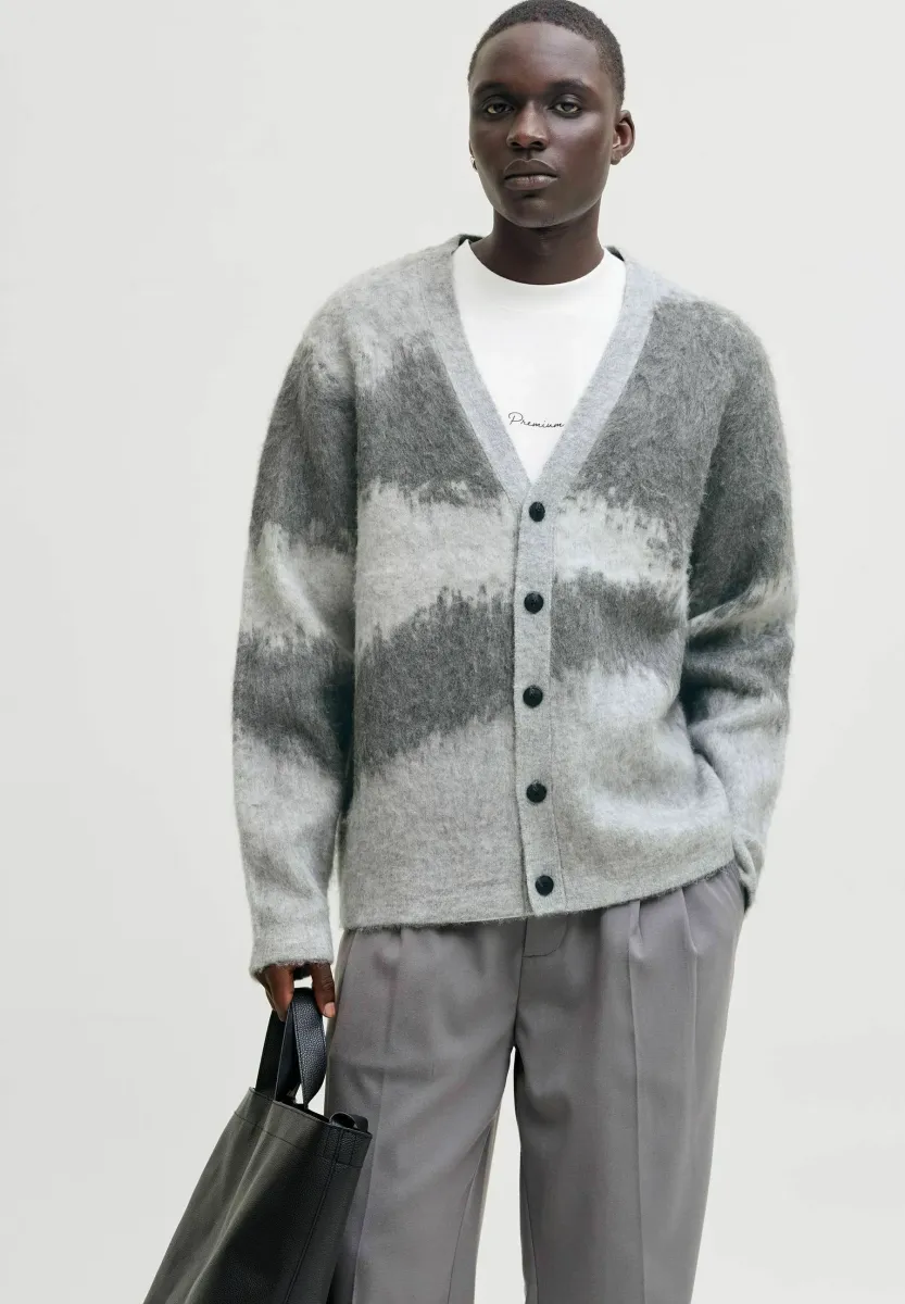 Strickjacke - grey melange