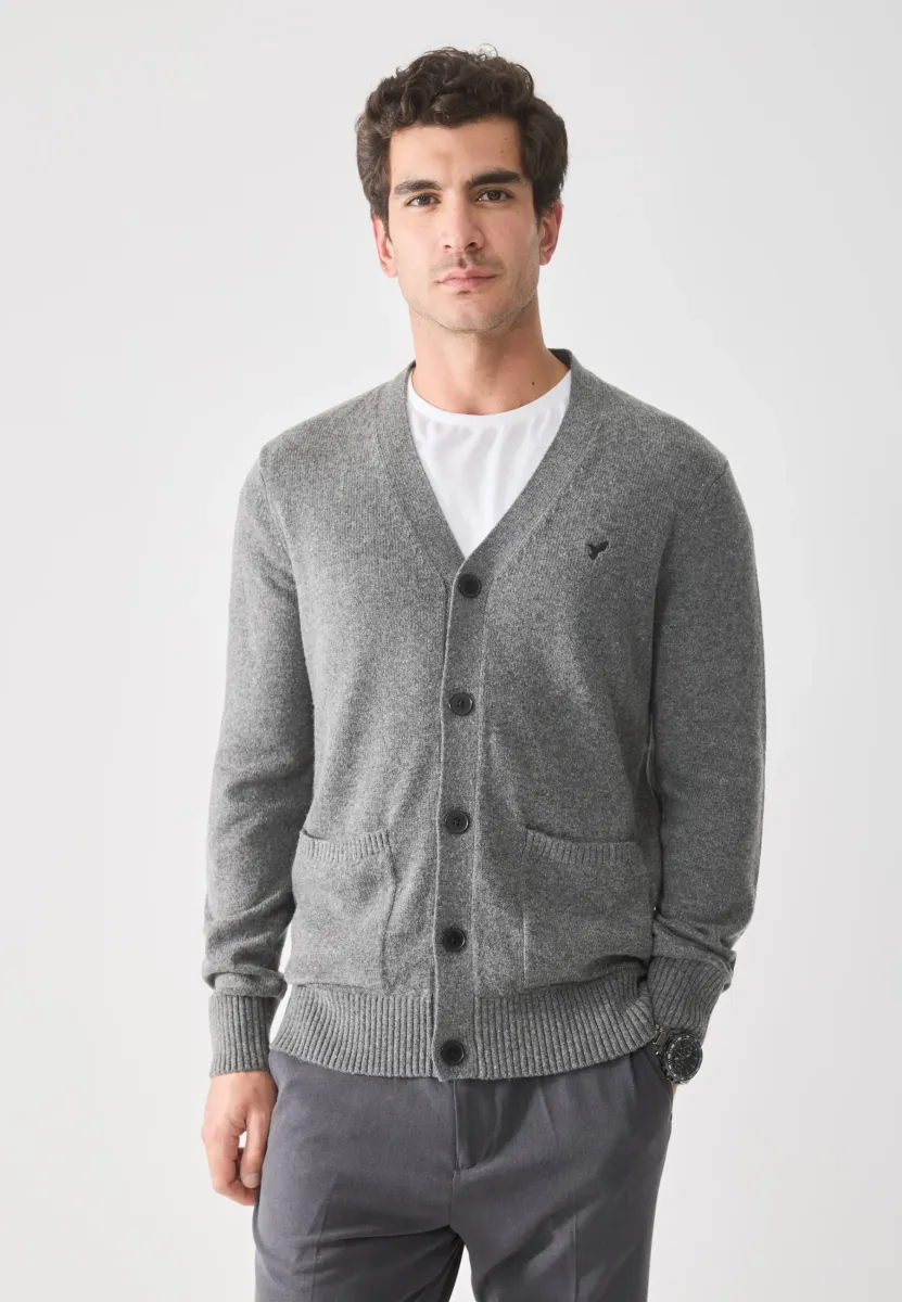 Strickjacke - grey melange