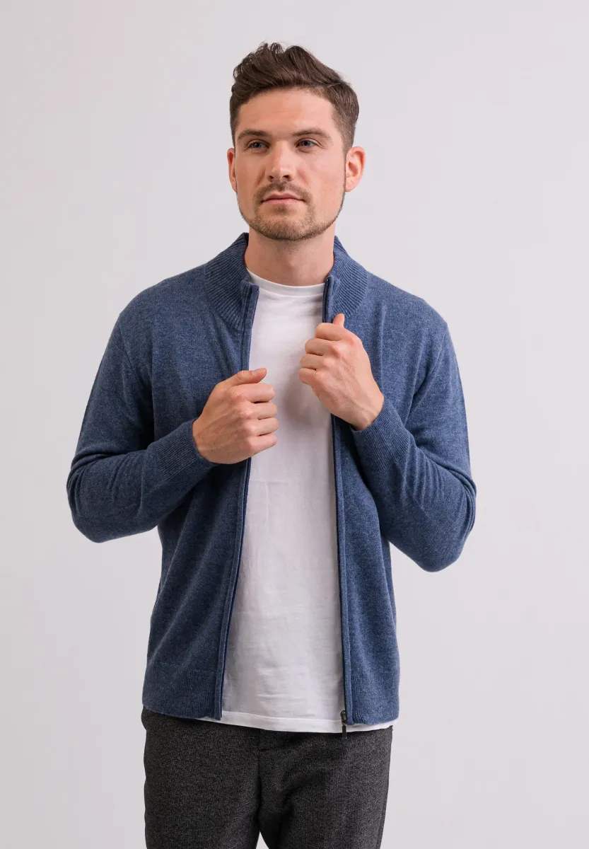Strickjacke - jeans blau