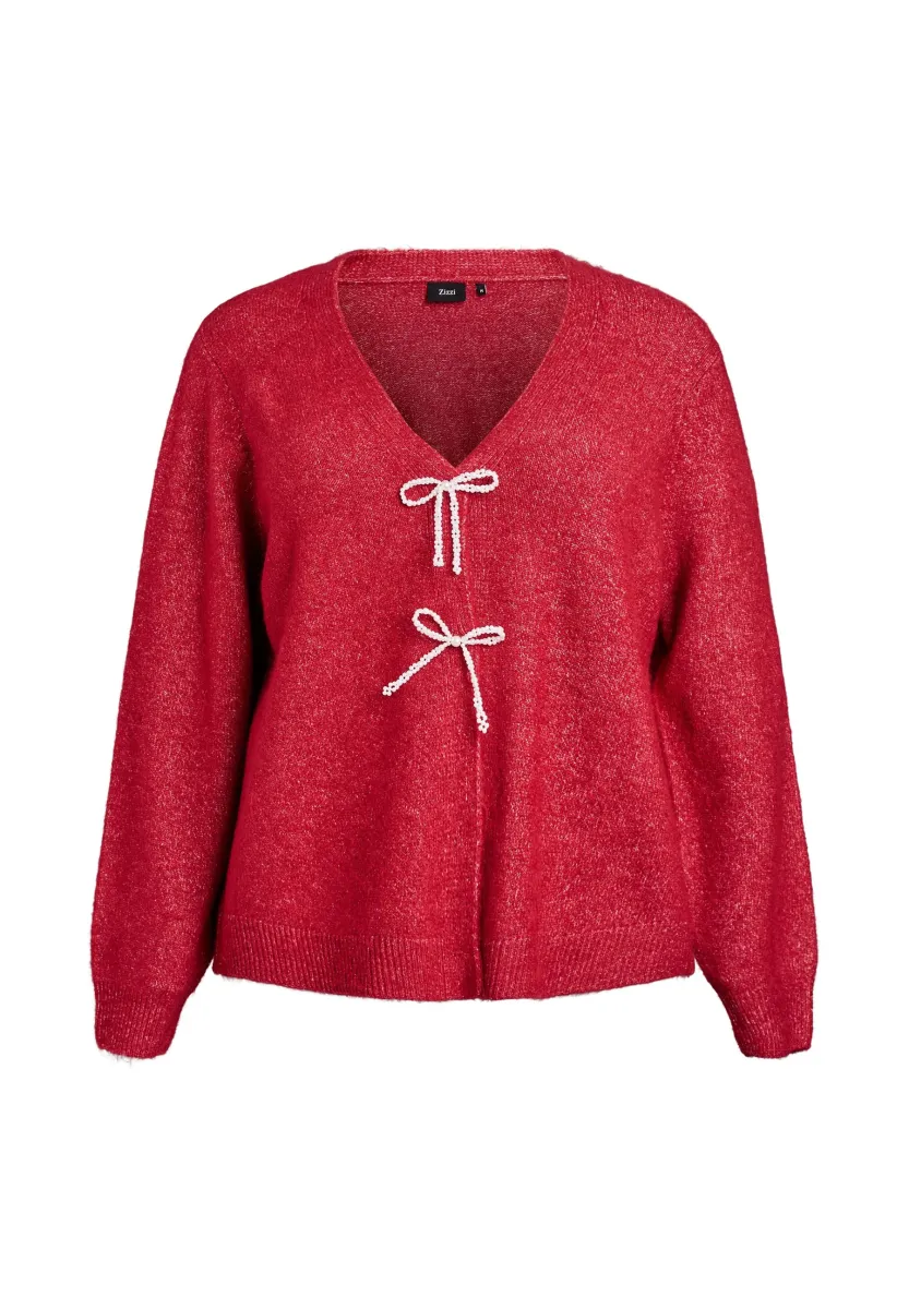 Strickjacke - karanda red melange