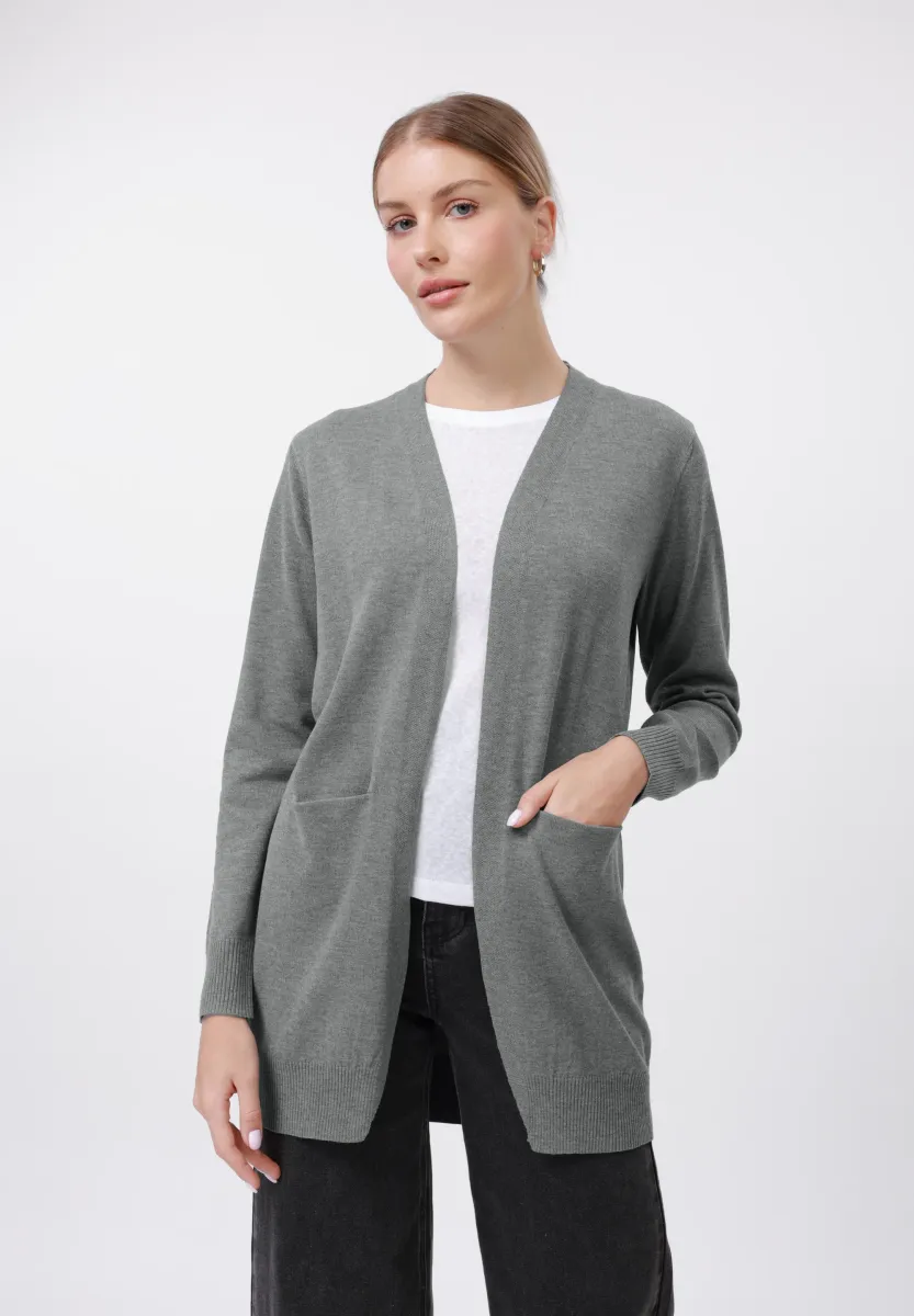 Strickjacke - light grey melange