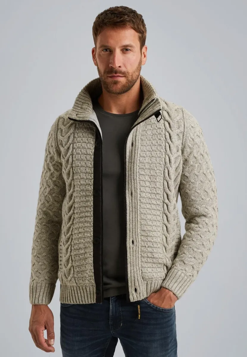 Strickjacke - light grey melee