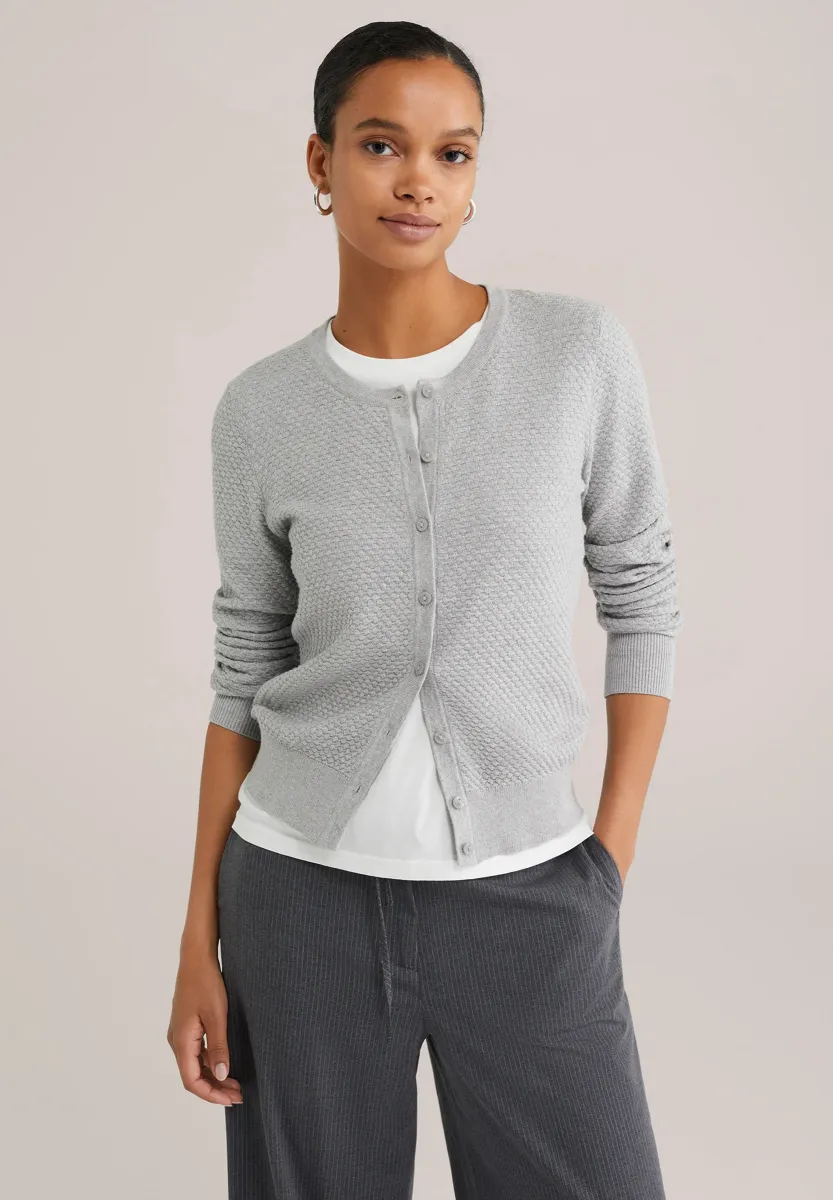 Strickjacke - light grey
