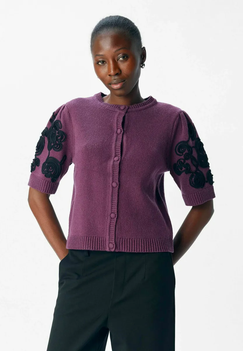 Strickjacke - mauve wine