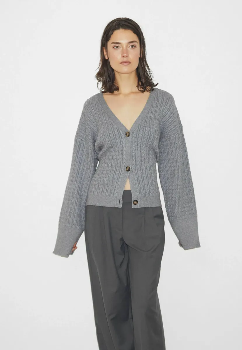 Strickjacke - medium grey mel