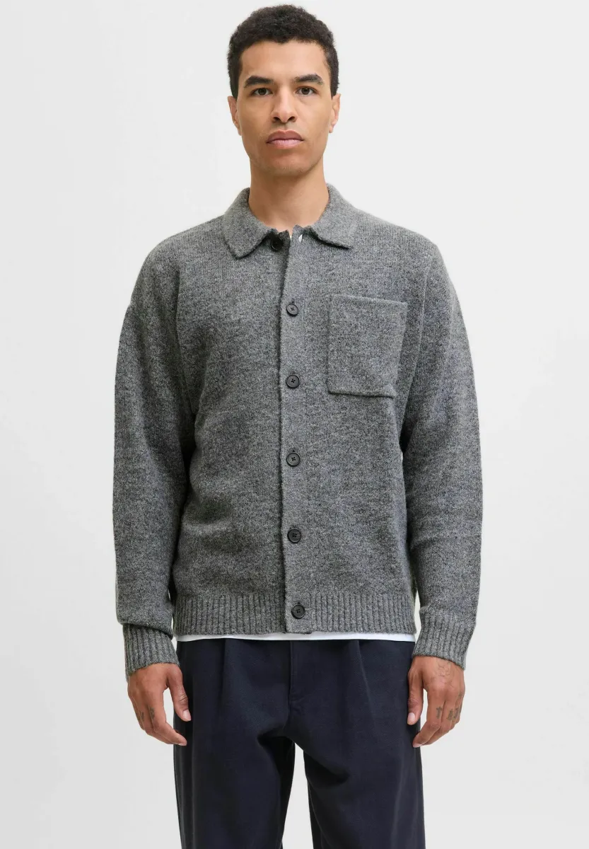 Strickjacke - medium grey melange